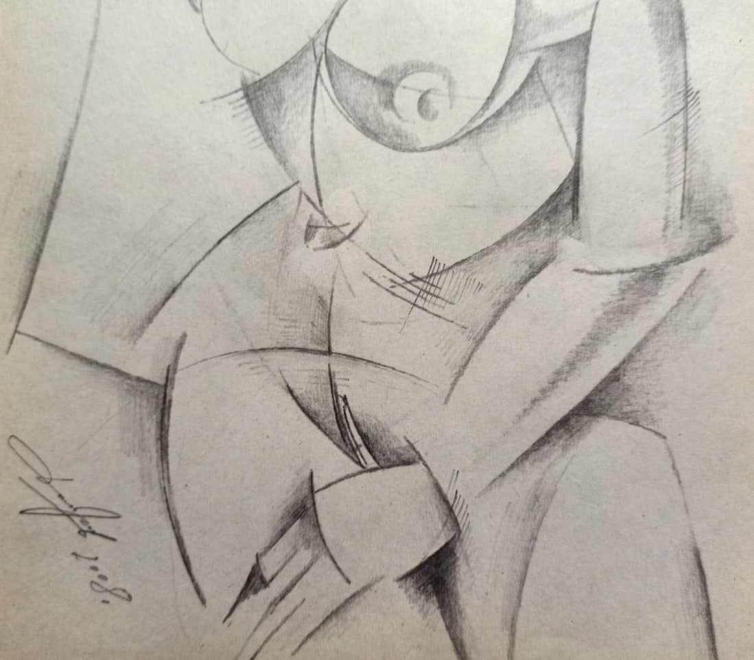 Abstract pencil painting Portrait of a naked girl Peter Tovpev - 3