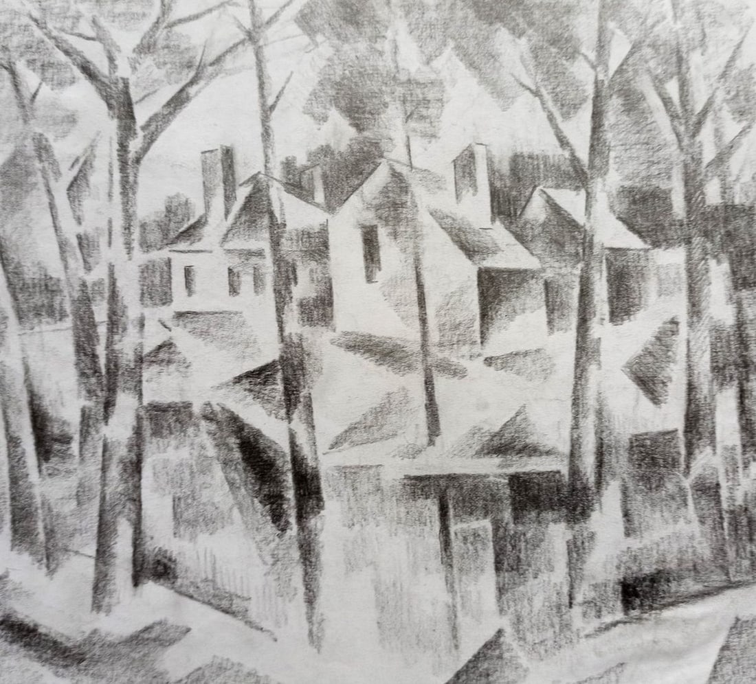 Abstract pencil painting Rural landscape Peter Tovpev: Title: Abstract pencil painting Rural landscape Peter Tovpev Description: NoDobr 554 *** ABOUT THIS PAINTING *** * TITLE: "Rural landscape" * ARTISTS: Peter Tovpev * SIZE: 21x22 cm/'8.26x8.66 inches'