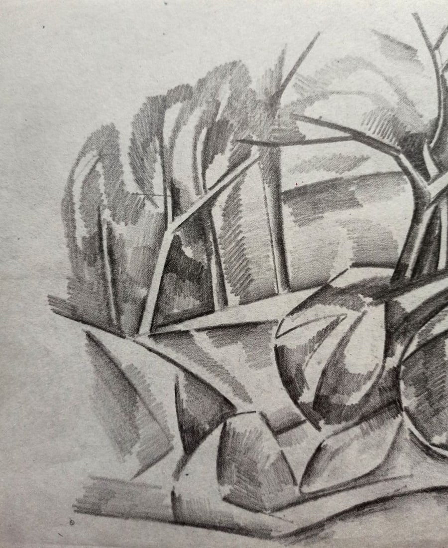 Abstract pencil painting Summer landscape Peter Tovpev - 2