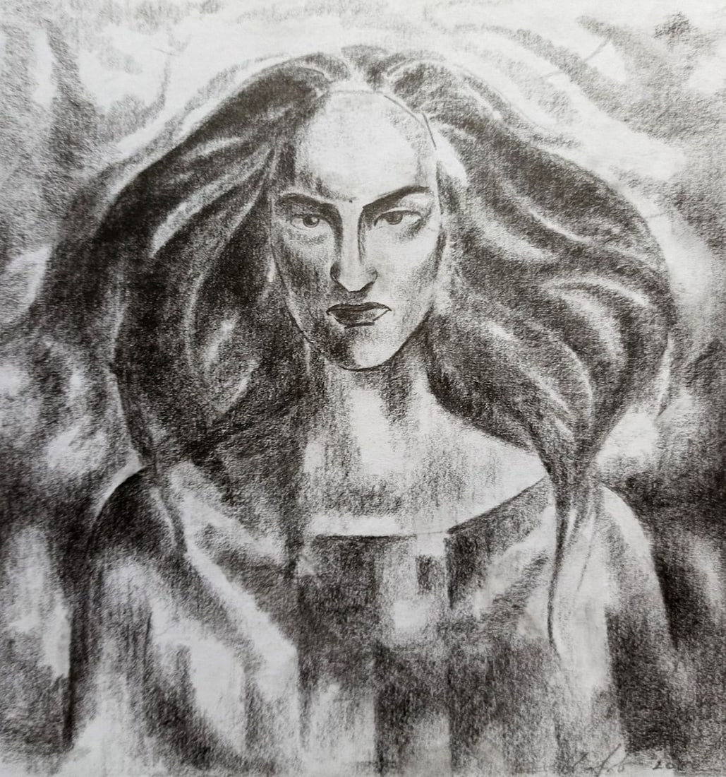 Abstract pencil painting Portrait of a girl Peter Tovpev: Title: Abstract pencil painting Portrait of a girl Peter Tovpev Description: NoDobr 565 *** ABOUT THIS PAINTING *** * TITLE: "Portrait of a girl" * ARTISTS: Peter Tovpev * SIZE: 21x20 cm/'8.26x7.87 in