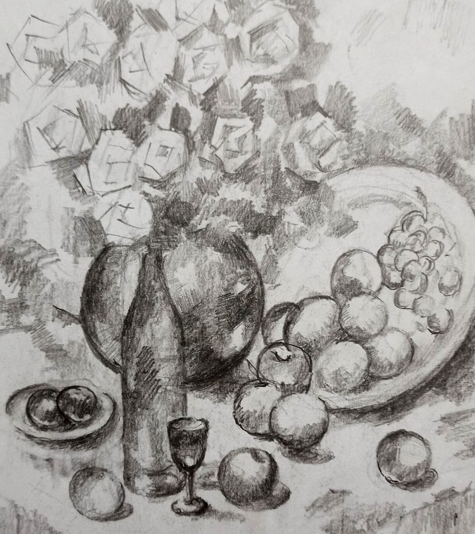 Abstract pencil painting Still life Peter Tovpev: Title: Abstract pencil painting Still life Peter Tovpev Description: NoDobr 576 *** ABOUT THIS PAINTING *** * TITLE: "Still life" * ARTISTS: Peter Tovpev * SIZE: 18x16 cm/'7.08x6.29 inches' * MEDIUM: