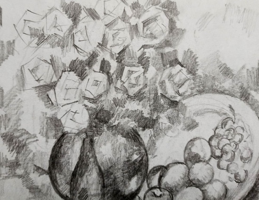 Abstract pencil painting Still life Peter Tovpev - 2