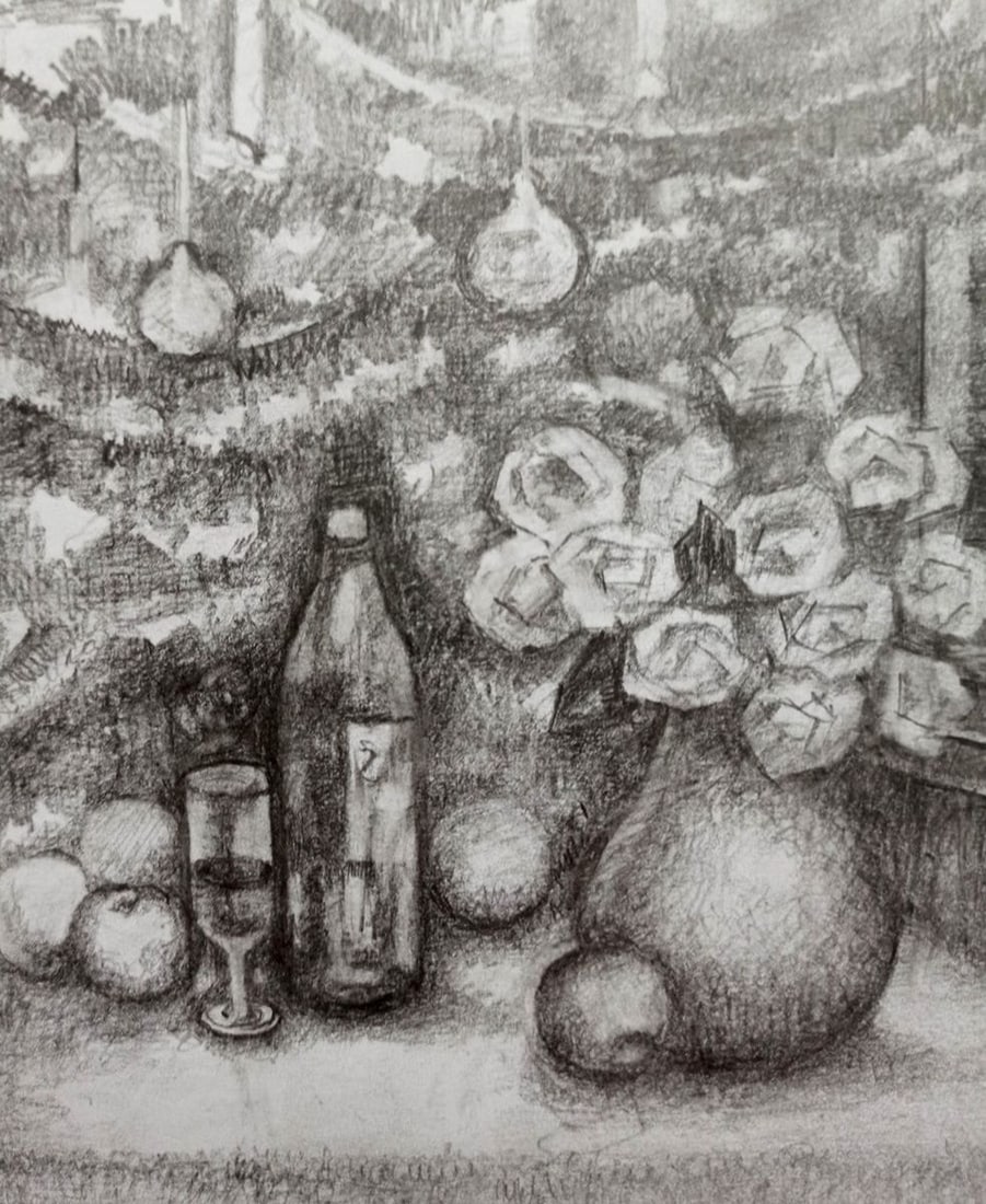 Pencil painting Still life Peter Tovpev - 2