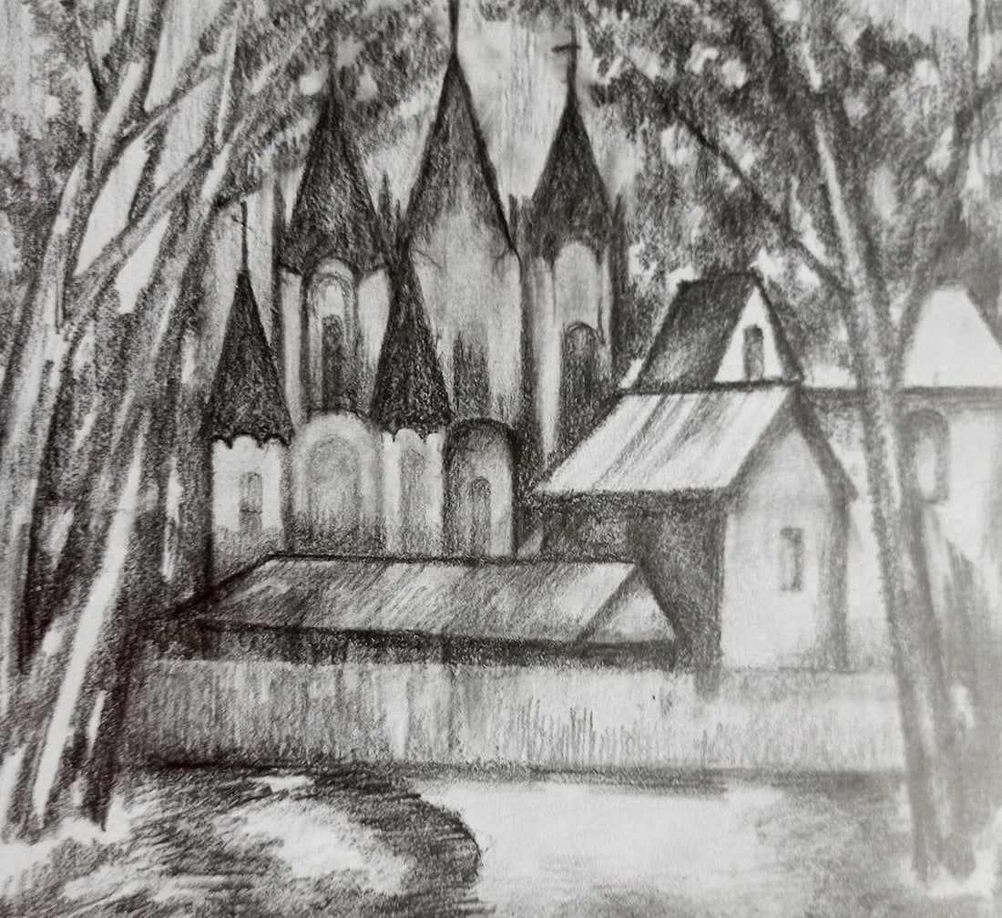 Pencil painting City landscape Peter Tovpev: Title: Pencil painting City landscape Peter Tovpev Description: NoDobr 588 *** ABOUT THIS PAINTING *** * TITLE: "City landscape" * ARTISTS: Peter Tovpev * SIZE: 16x18 cm/'6.29x7.08 inches' * MEDIUM: