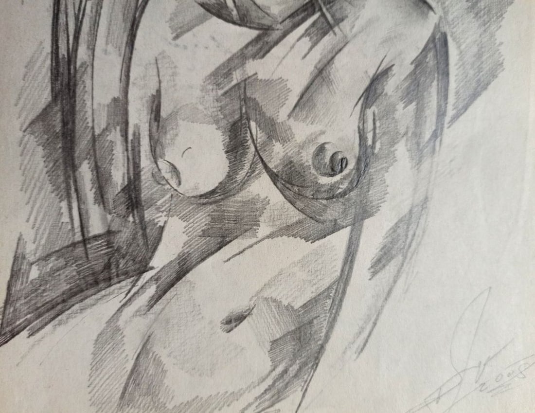 Abstract painting Portrait of a naked girl Peter Tovpev - 3