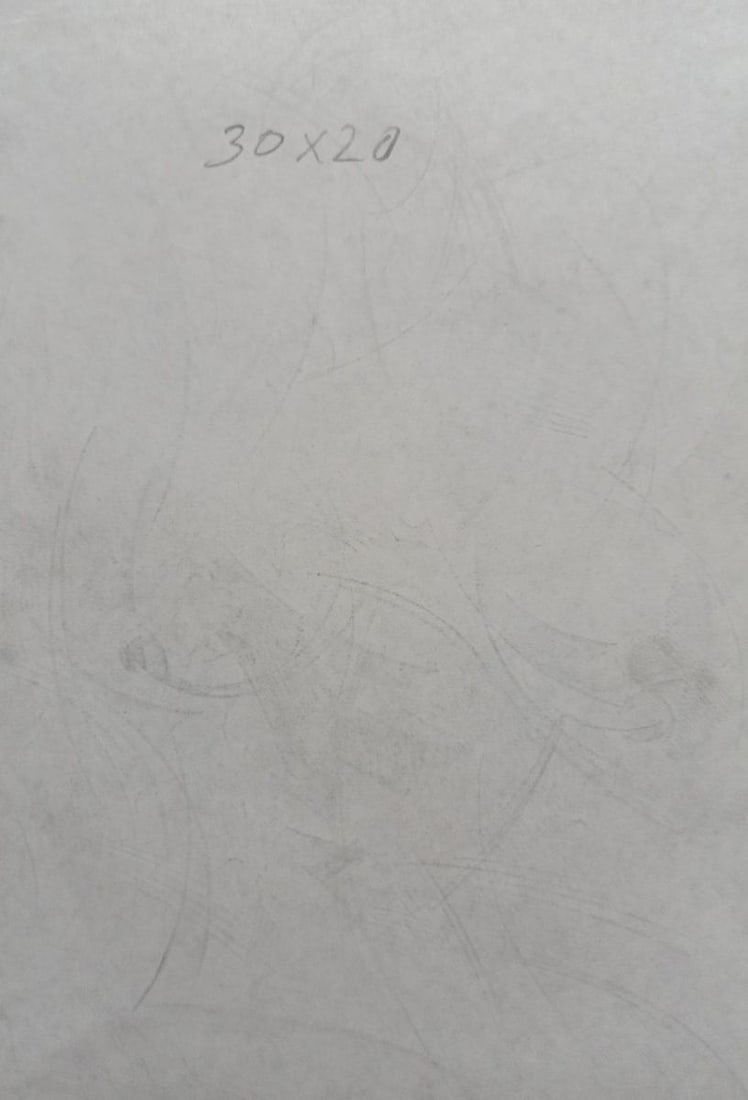 Abstract pencil painting Portrait of a naked girl Peter Tovpev - 4