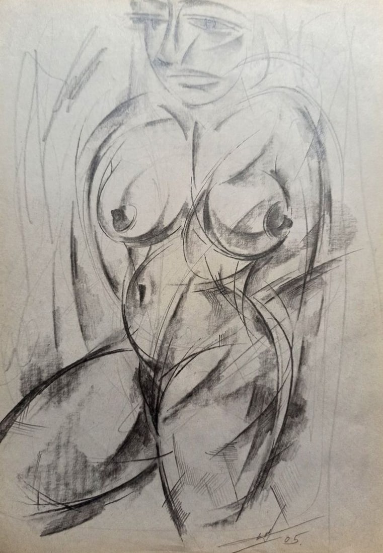 Abstract pencil painting Portrait of a naked girl Peter Tovpev: Title: Abstract pencil painting Portrait of a naked girl Peter Tovpev Description: NoDobr 597 *** ABOUT THIS PAINTING *** * TITLE: "Portrait of a naked girl" * ARTISTS: Peter Tovpev * SIZE: 30x20