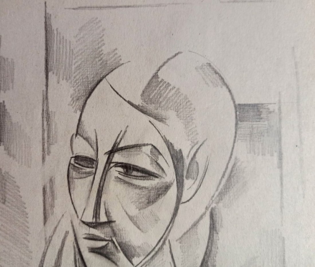 Abstract pencil painting Portrait of a man Peter Tovpev - 2