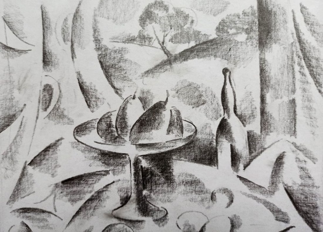 Abstract pencil painting Still life Peter Tovpev - 2