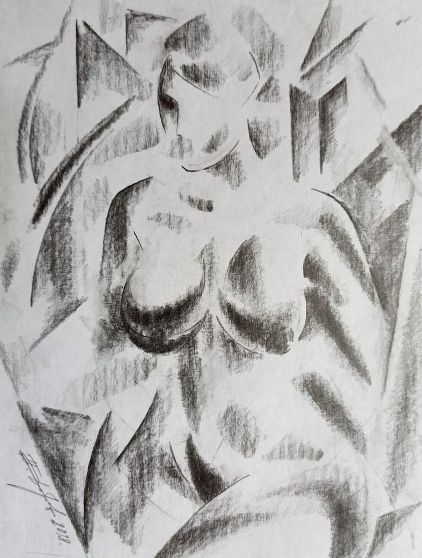 Abstract pencil painting Portrait of a naked girl Peter Tovpev: Title: Abstract pencil painting Portrait of a naked girl Peter Tovpev Description: NoDobr 615 *** ABOUT THIS PAINTING *** * TITLE: "Portrait of a naked girl" * ARTISTS: Peter Tovpev * SIZE: 27x20