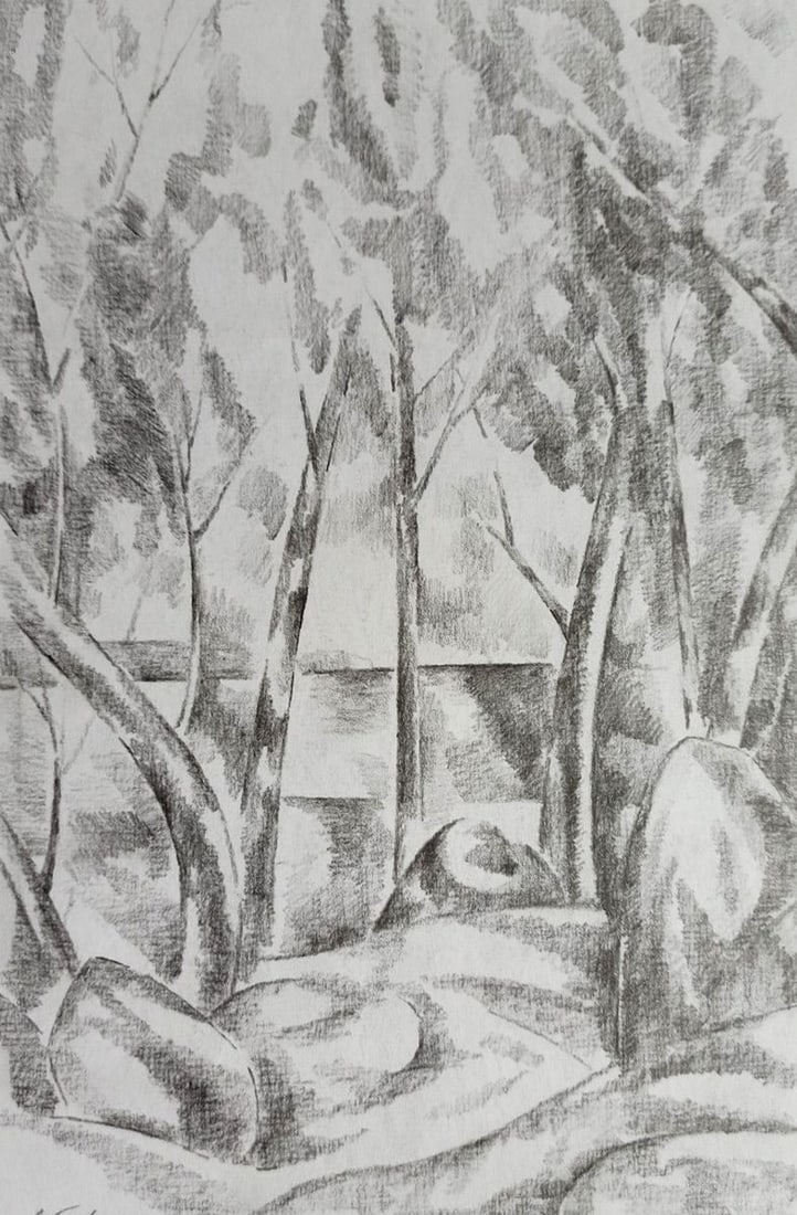 Abstract pencil painting Summer day Peter Tovpev (1 of 4)