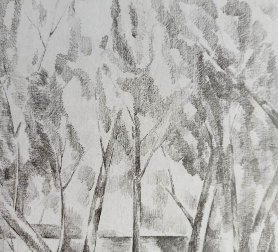 Abstract pencil painting Summer day Peter Tovpev - 2
