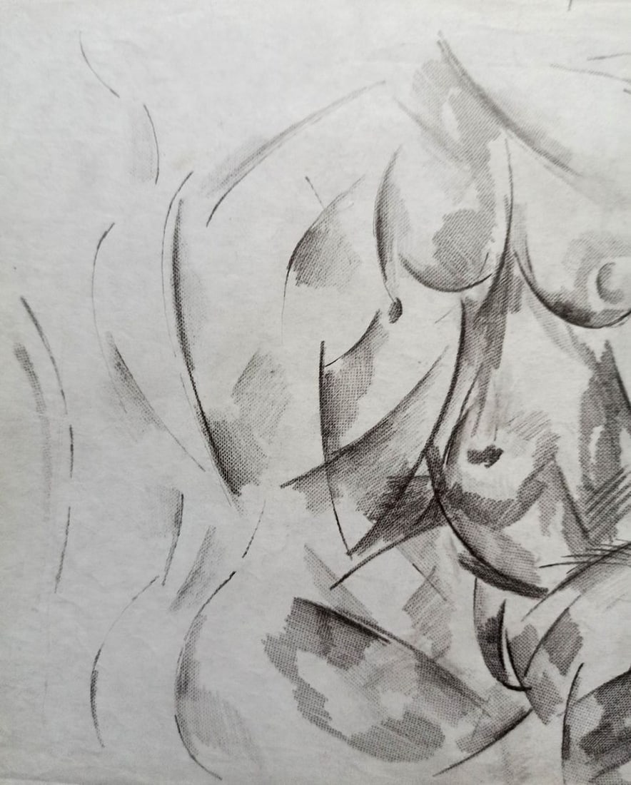Abstract pencil painting Naked girls Peter Tovpev - 2