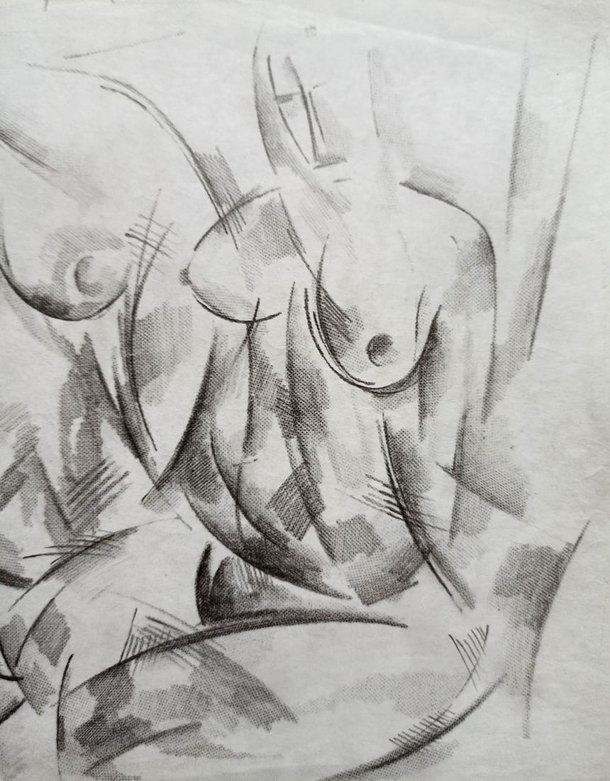 Abstract pencil painting Naked girls Peter Tovpev - 3