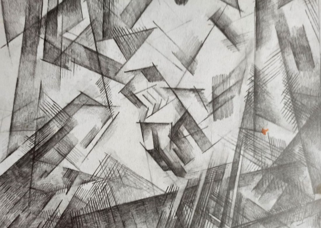 Abstract pencil painting Portrait of a man Peter Tovpev - 3