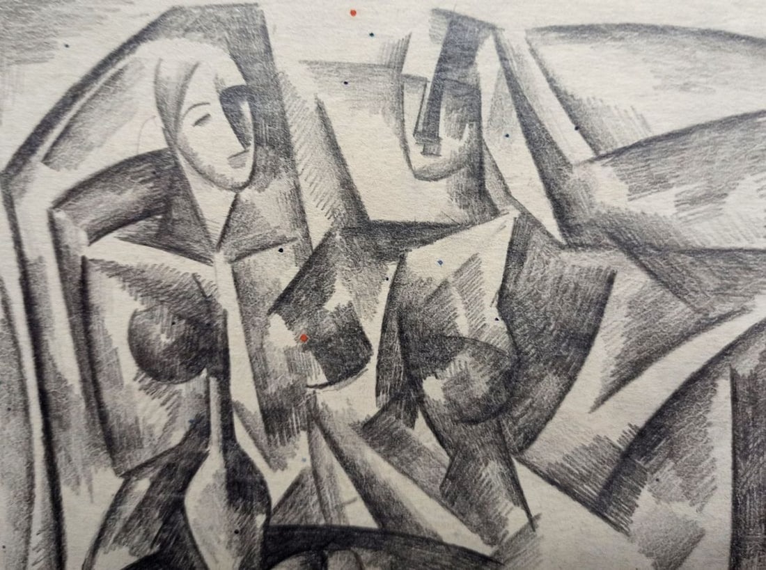 Abstract pencil painting Naked girls Peter Tovpev - 2