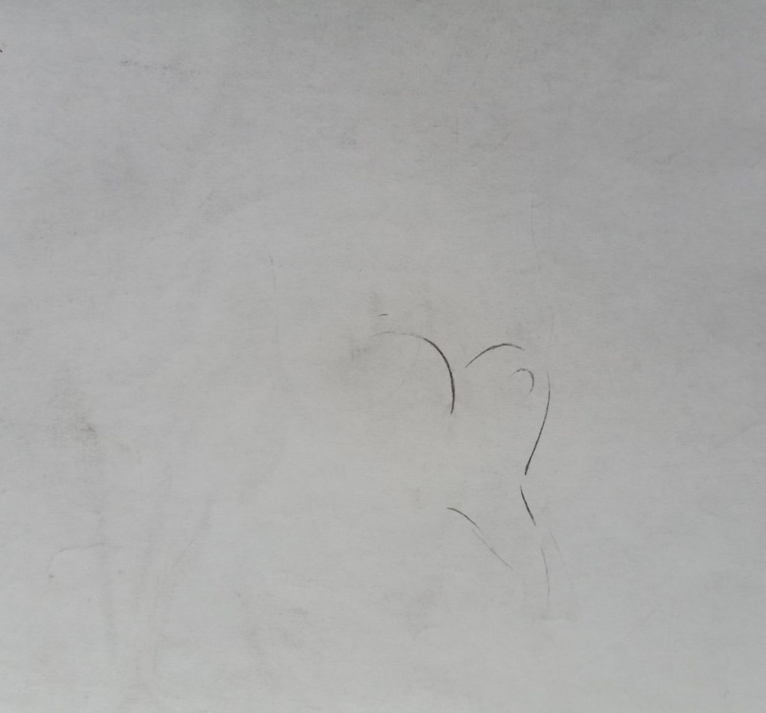 Abstract pencil painting Portrait of a naked girl Peter Tovpev - 4