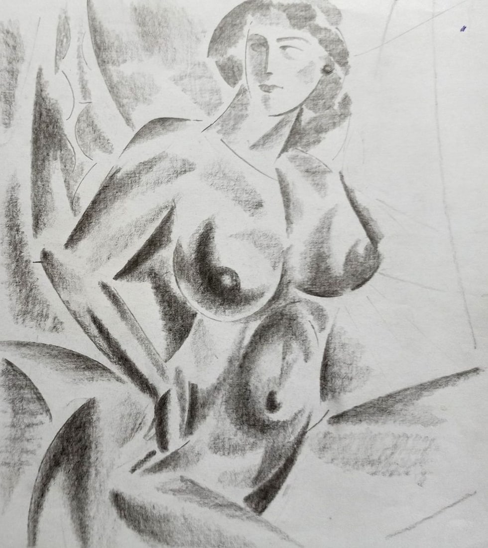 Abstract pencil painting Portrait of a naked girl Peter Tovpev: Title: Abstract pencil painting Portrait of a naked girl Peter Tovpev Description: NoDobr 631 *** ABOUT THIS PAINTING *** * TITLE: "Portrait of a naked girl" * ARTISTS: Peter Tovpev * SIZE: 21x19