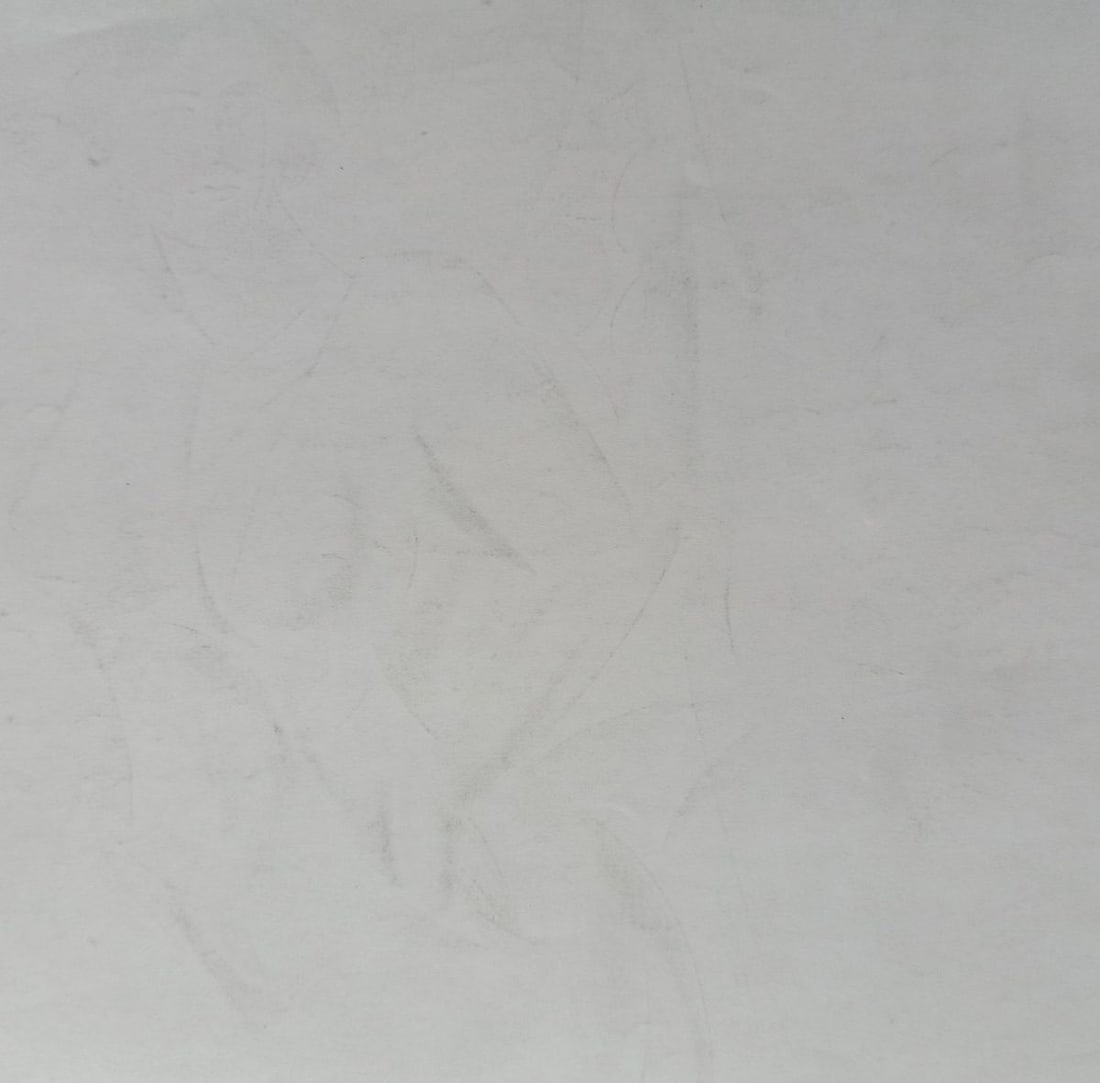 Abstract pencil painting Portrait of a naked girl Peter Tovpev - 4