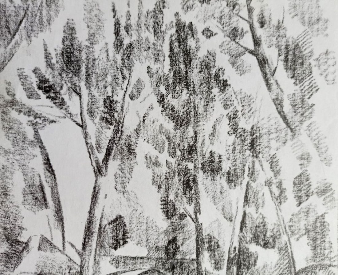 Abstract pencil painting Summer day Peter Tovpev - 2