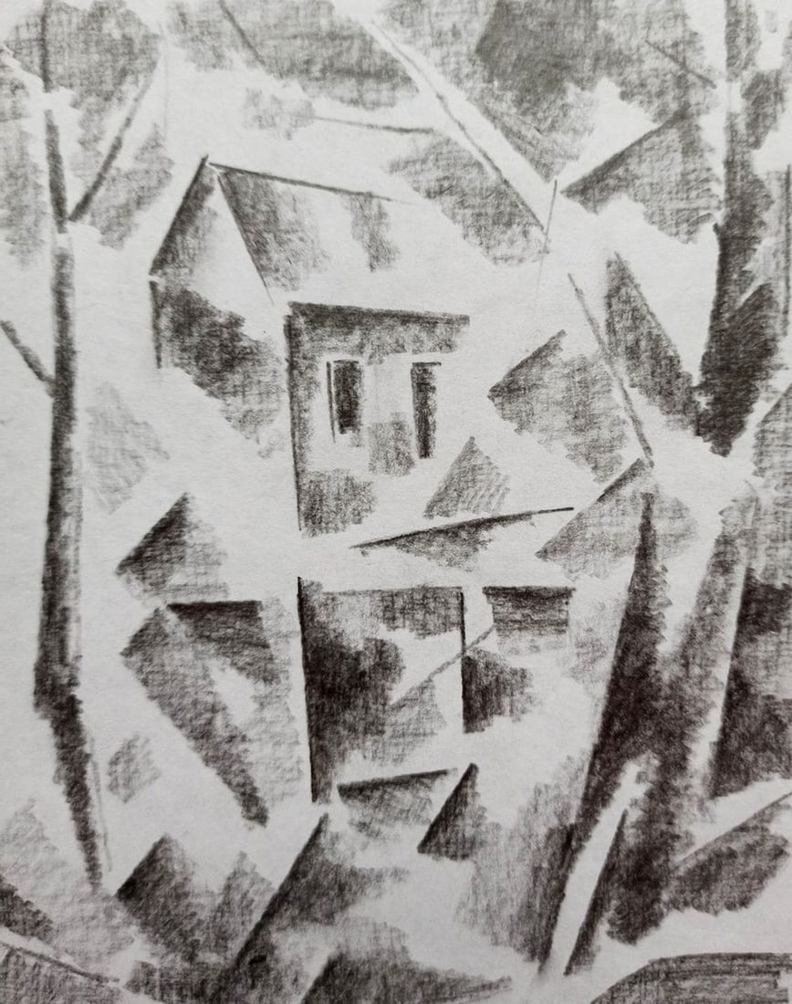 Abstract pencil painting By the shore Peter Tovpev - 3