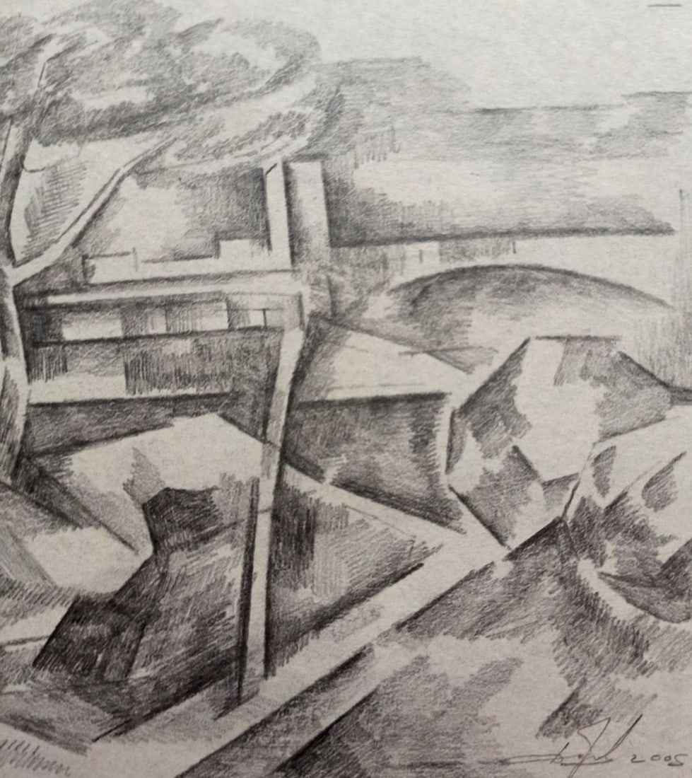 Pencil painting City view Peter Tovpev - 3