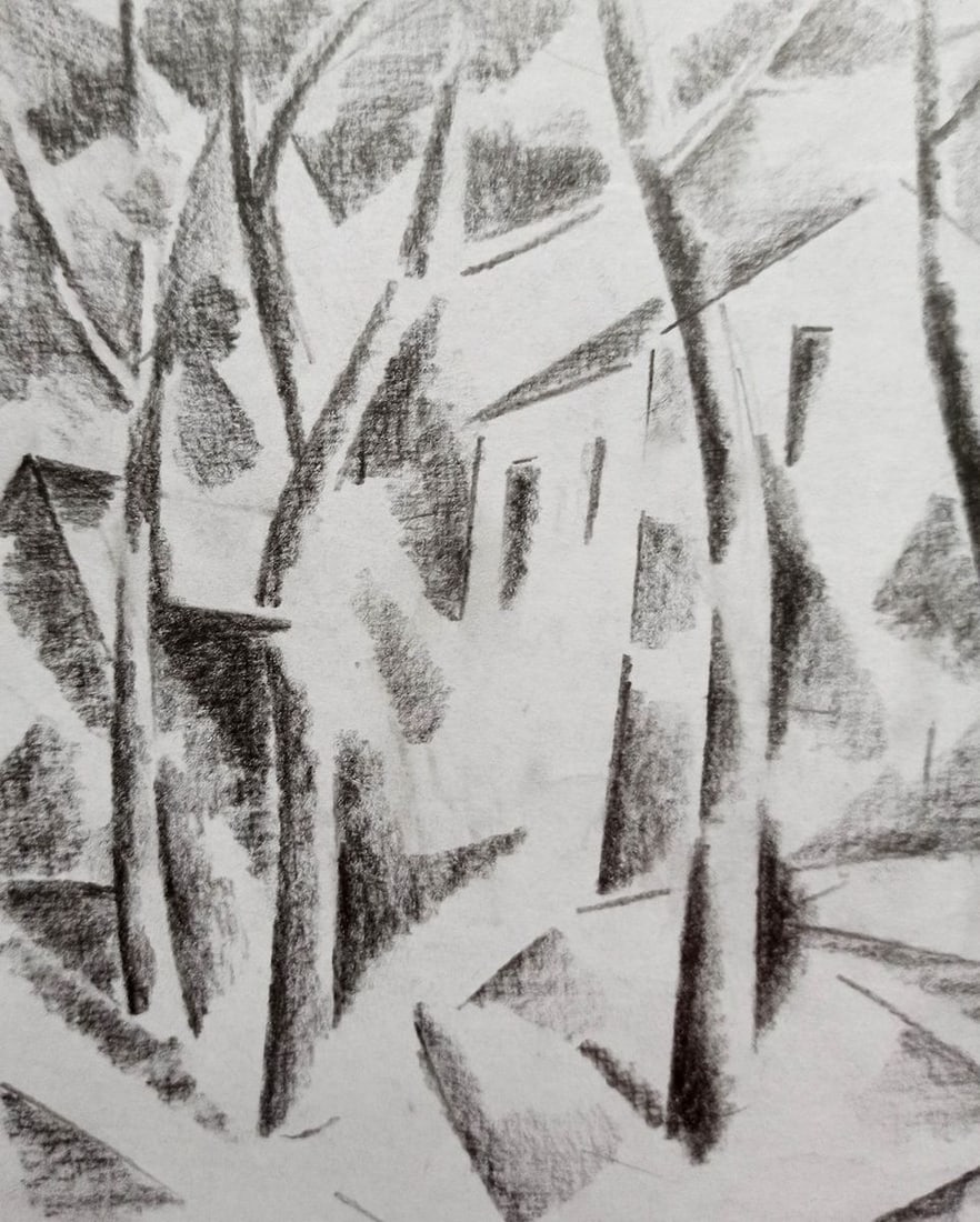 Abstract pencil painting Summer day Peter Tovpev - 2