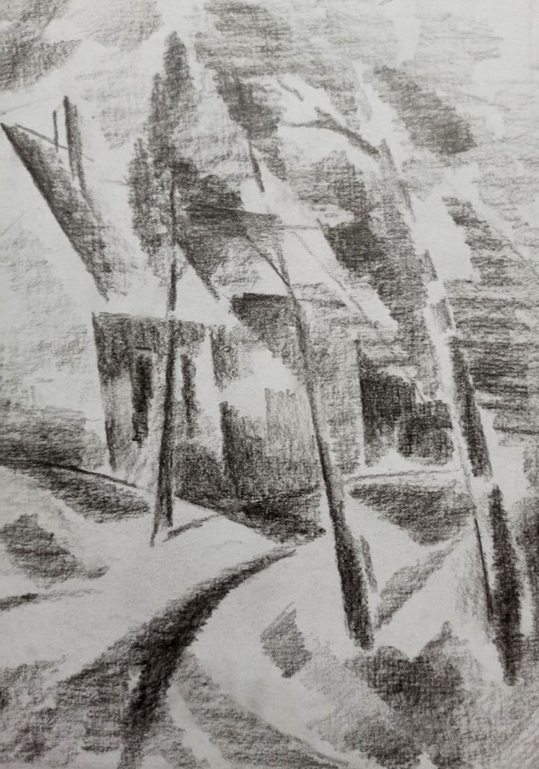 Abstract pencil painting Summer day Peter Tovpev - 3