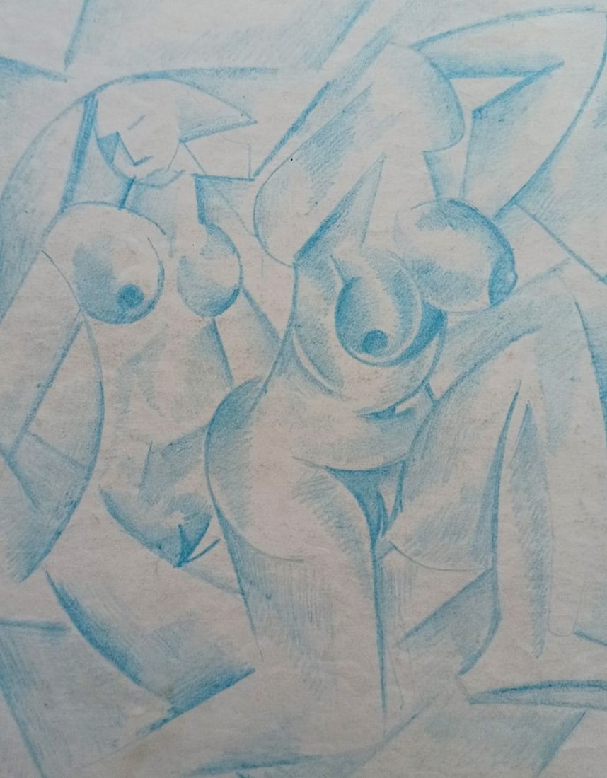 Abstract pencil painting Naked girls Peter Tovpev - 2