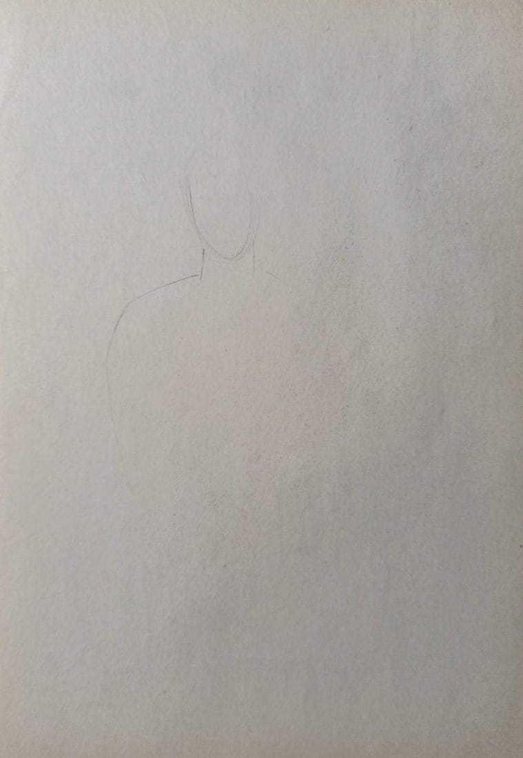 Abstract pencil painting Portrait of a naked girl Peter Tovpev - 4