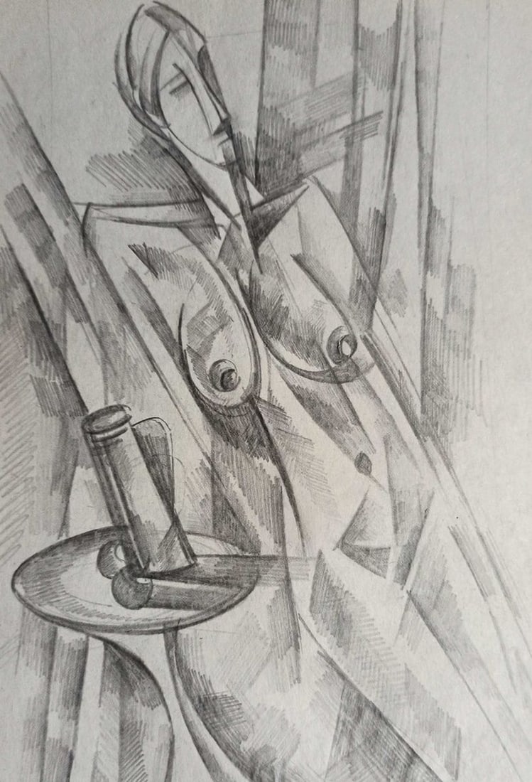 Abstract pencil painting Portrait of a naked girl Peter Tovpev: Title: Abstract pencil painting Portrait of a naked girl Peter Tovpev Description: NoDobr 674 *** ABOUT THIS PAINTING *** * TITLE: "Portrait of a naked girl" * ARTISTS: Peter Tovpev * SIZE: 20x30 cm/'