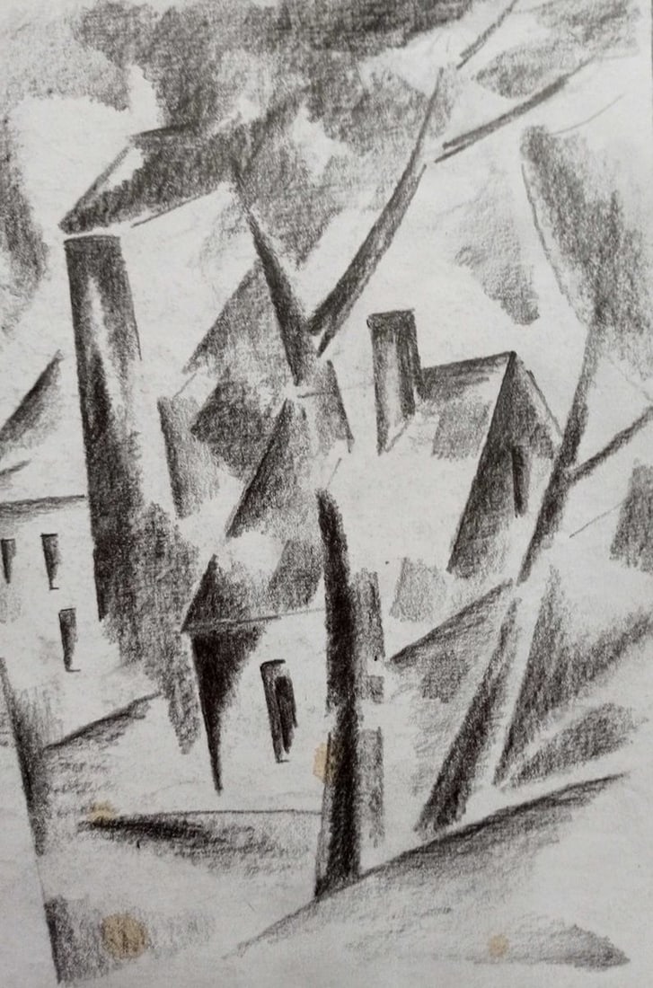 Abstract pencil painting Summer landscape Peter Tovpev - 3