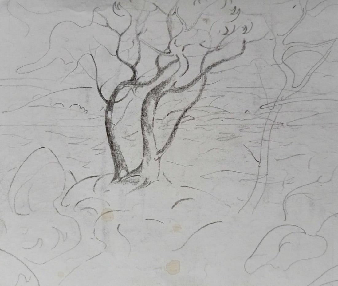 Abstract pencil painting Summer landscape Peter Tovpev - 4