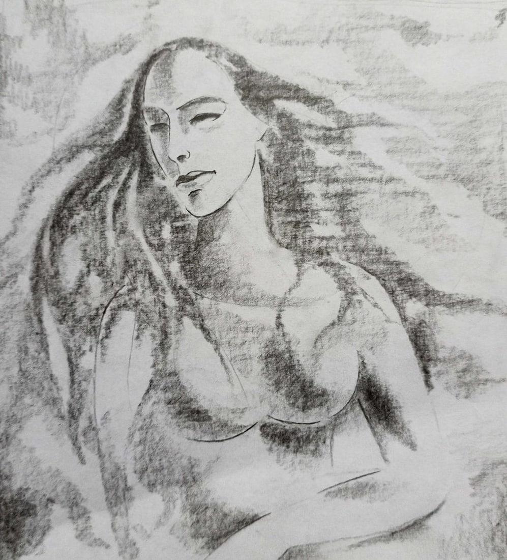 Abstract pencil painting Portrait of a girl Peter Tovpev: Title: Abstract pencil painting Portrait of a girl Peter Tovpev Description: NoDobr 678 *** ABOUT THIS PAINTING *** * TITLE: "Portrait of a girl" * ARTISTS: Peter Tovpev * SIZE: 20x18 cm/'7.87x7.08