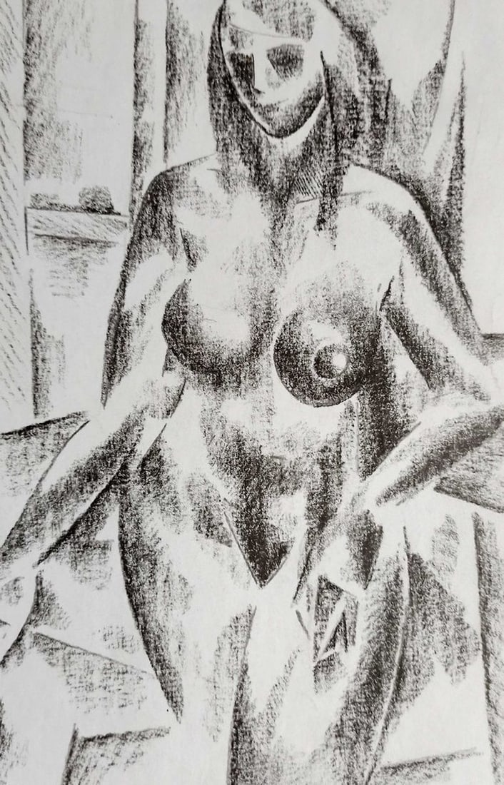 Abstract pencil painting Portrait of a naked girl Peter Tovpev: Title: Abstract pencil painting Portrait of a naked girl Peter Tovpev Description: NoDobr 682 *** ABOUT THIS PAINTING *** * TITLE: "Portrait of a naked girl" * ARTISTS: Peter Tovpev * SIZE: 23x15 cm/'