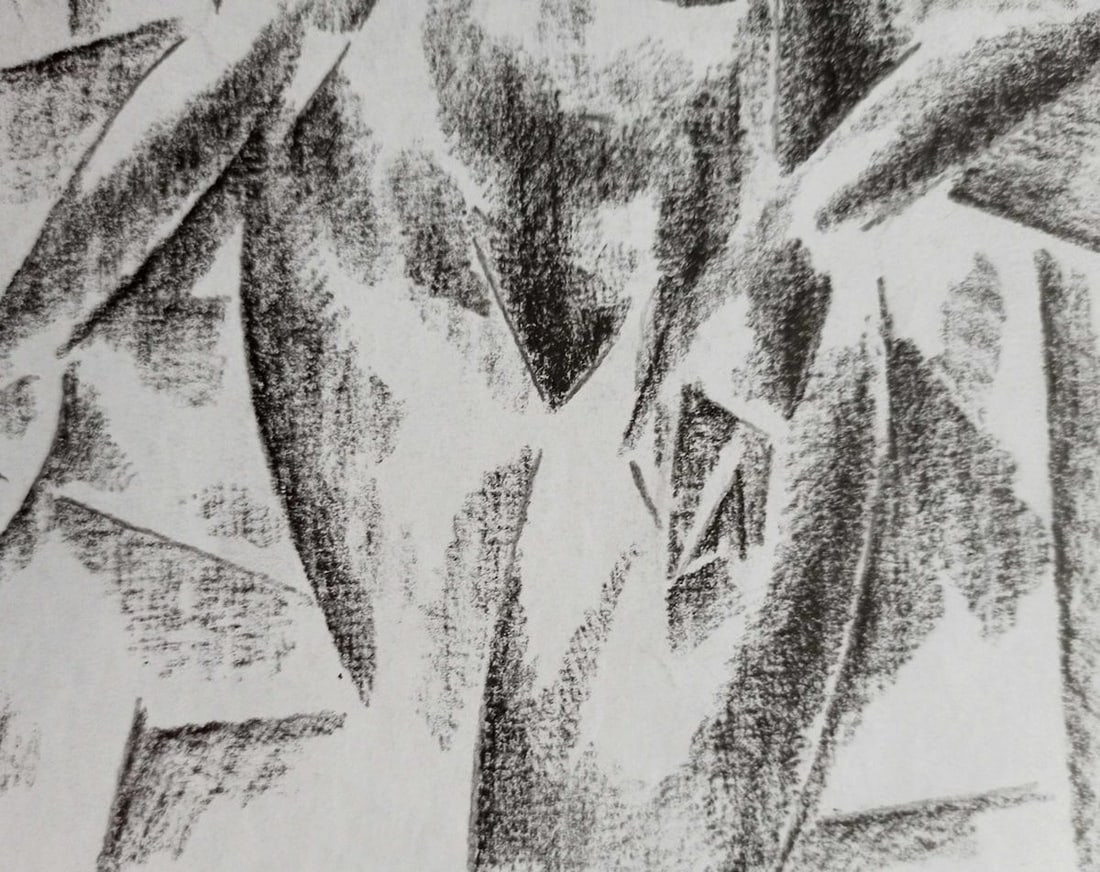 Abstract pencil painting Portrait of a naked girl Peter Tovpev - 3