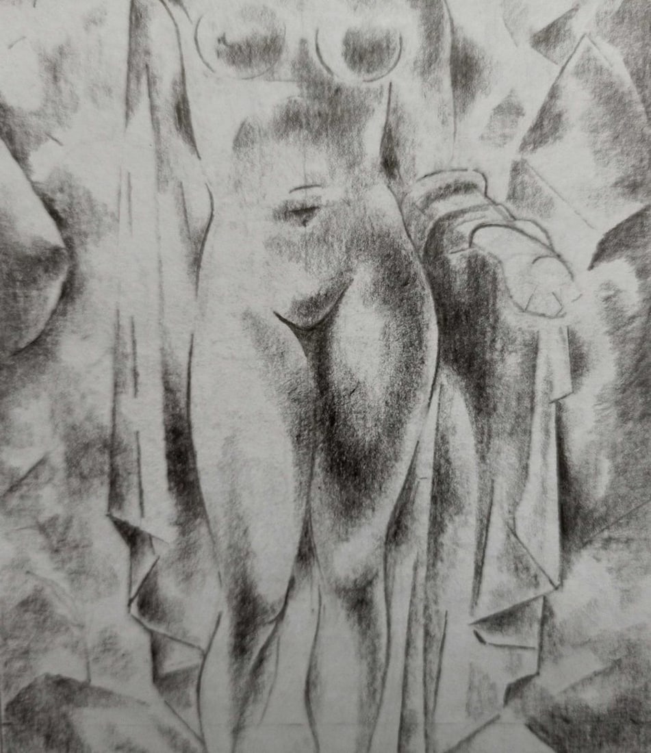 Abstract pencil painting Aphrodite Peter Tovpev - 3