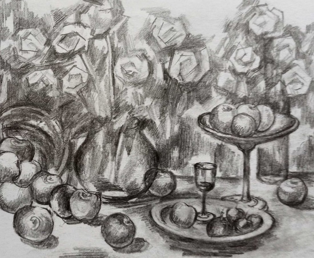 Pencil painting Still life Peter Tovpev (1 of 4)