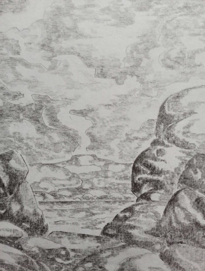 Abstract pencil painting Summer landscape Peter Tovpev - 3