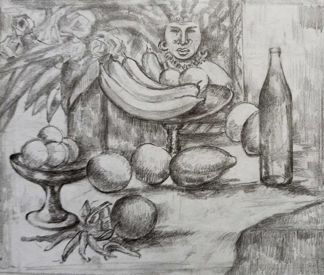 Pencil painting Still life Peter Tovpev: Title: Pencil painting Still life Peter Tovpev Description: NoDobr 688 *** ABOUT THIS PAINTING *** * TITLE: "Still life" * ARTISTS: Peter Tovpev * SIZE: 14x17 cm/'5.51x6.69 inches' * MEDIUM: pencil,