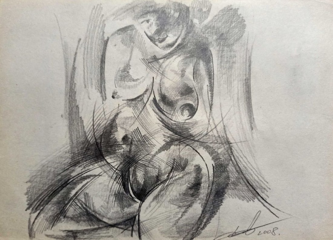 Abstract pencil painting Portrait of a naked girl Peter Tovpev: Title: Abstract pencil painting Portrait of a naked girl Peter Tovpev Description: NoDobr 695 *** ABOUT THIS PAINTING *** * TITLE: "Portrait of a naked girl" * ARTISTS: Peter Tovpev * SIZE: 20x30 cm/'