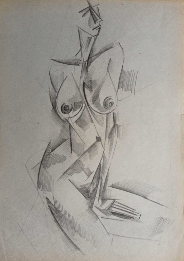 Abstract pencil painting Portrait of a naked girl Peter Tovpev: Title: Abstract pencil painting Portrait of a naked girl Peter Tovpev Description: NoDobr 700 *** ABOUT THIS PAINTING *** * TITLE: "Portrait of a naked girl" * ARTISTS: Peter Tovpev * SIZE: 30x20 cm/'