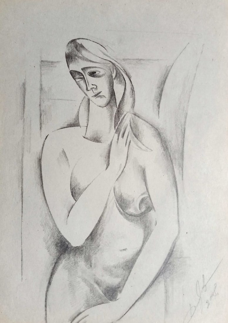 Abstract pencil painting Portrait of a naked girl Peter Tovpev: Title: Abstract pencil painting Portrait of a naked girl Peter Tovpev Description: NoDobr 701 *** ABOUT THIS PAINTING *** * TITLE: "Portrait of a naked girl" * ARTISTS: Peter Tovpev * SIZE: 30x20 cm/'