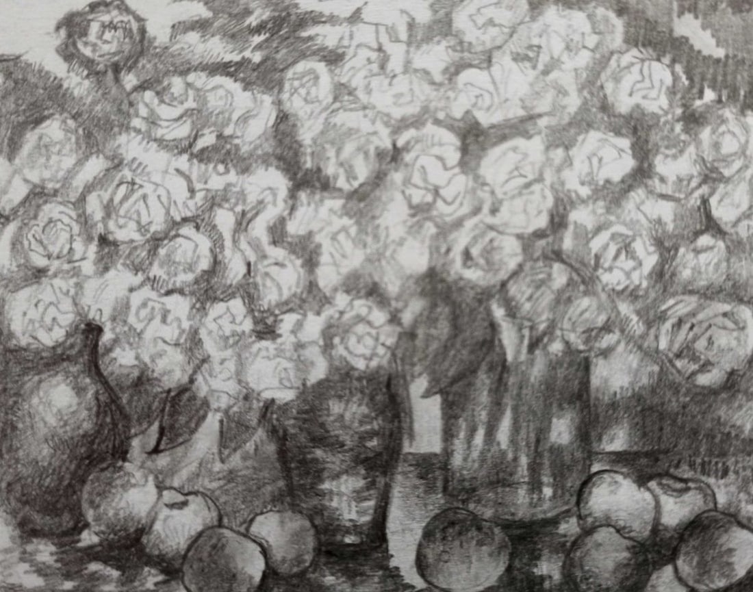 Pencil painting Flowers Peter Tovpev - 2
