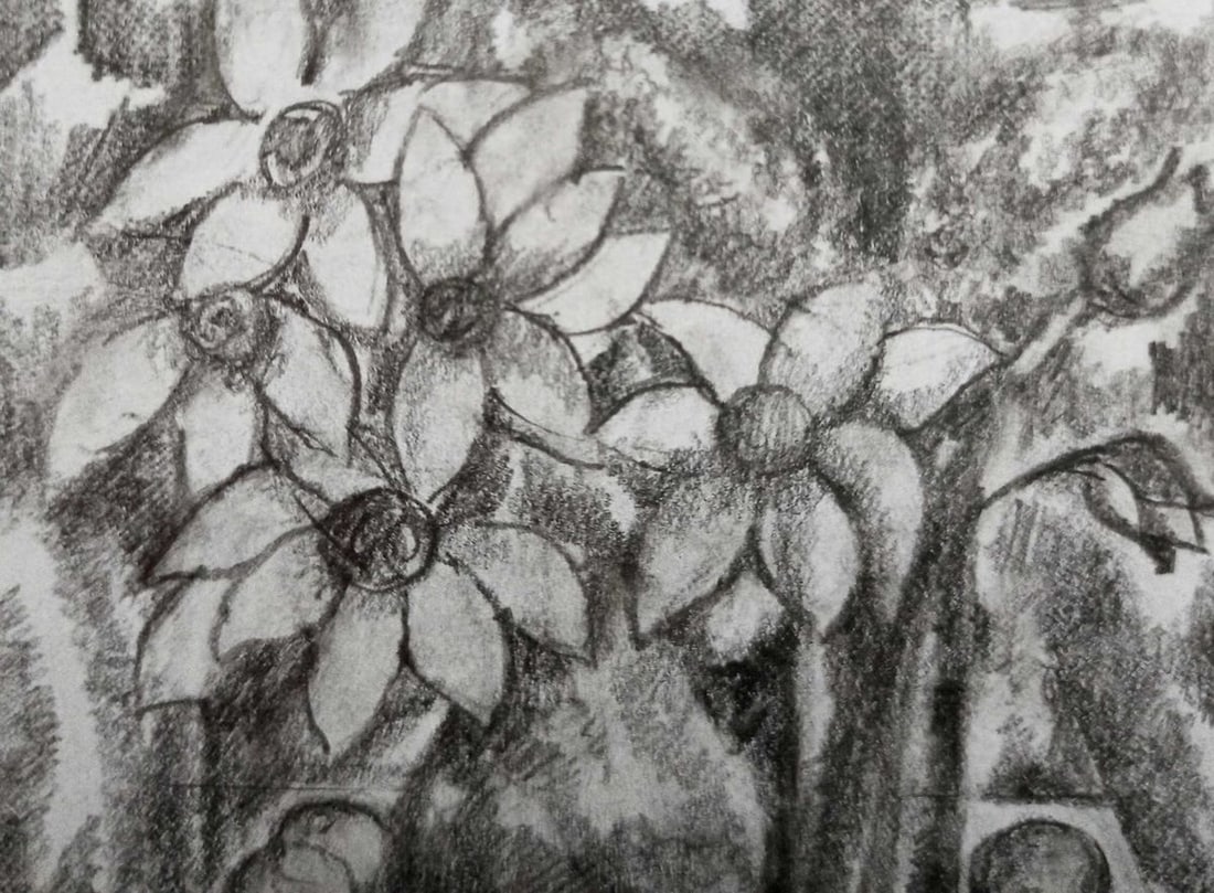 Pencil painting Fruit table Peter Tovpev - 2