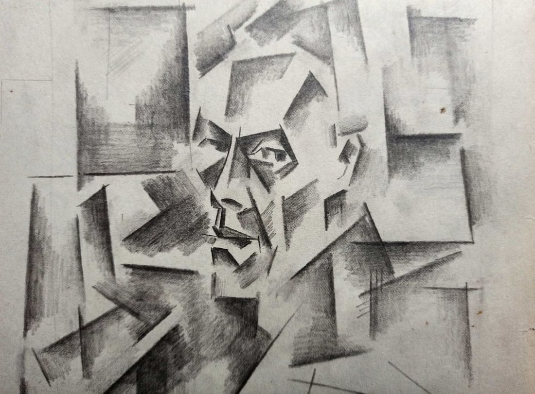 Abstract pencil painting Portrait of a man Peter Tovpev - 2