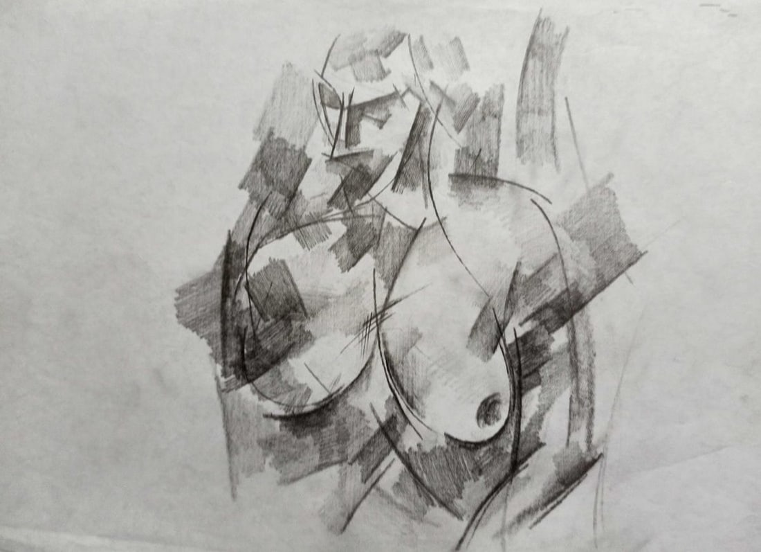 Abstract pencil painting Portrait of a naked girl Peter Tovpev: Title: Abstract pencil painting Portrait of a naked girl Peter Tovpev Description: NoDobr 737 *** ABOUT THIS PAINTING *** * TITLE: "Portrait of a naked girl" * ARTISTS: Peter Tovpev * SIZE: 20x30 cm/'