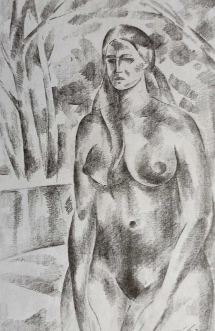 Abstract pencil painting Portrait of a naked girl Peter Tovpev: Title: Abstract pencil painting Portrait of a naked girl Peter Tovpev Description: NoDobr 738 *** ABOUT THIS PAINTING *** * TITLE: "Portrait of a naked girl" * ARTISTS: Peter Tovpev * SIZE: 23x15 cm/'