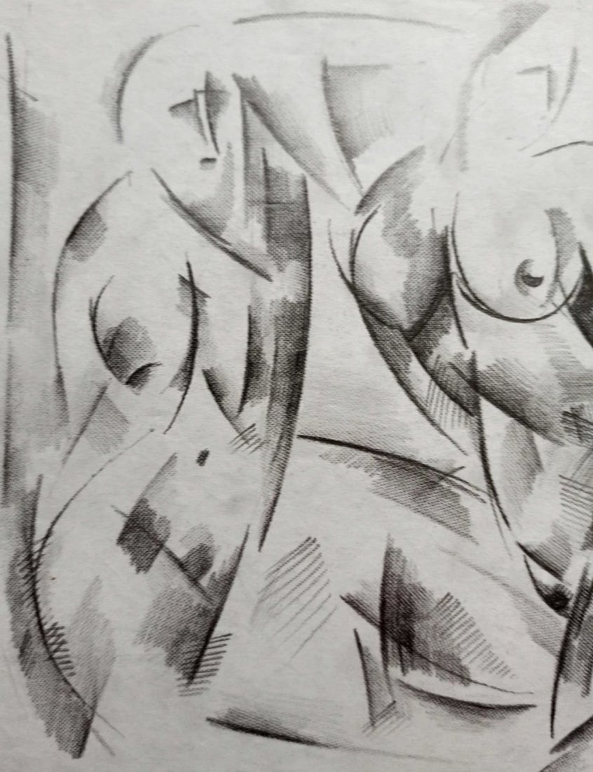 Abstract pencil painting Naked girls Peter Tovpev - 2
