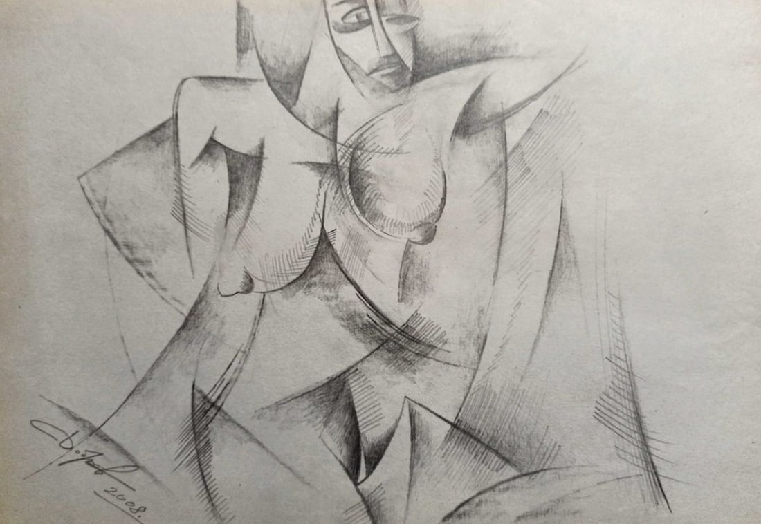 Abstract pencil painting Portrait of a naked girl Peter Tovpev: Title: Abstract pencil painting Portrait of a naked girl Peter Tovpev Description: NoDobr 744 *** ABOUT THIS PAINTING *** * TITLE: "Portrait of a naked girl" * ARTISTS: Peter Tovpev * SIZE: 20x30 cm/'